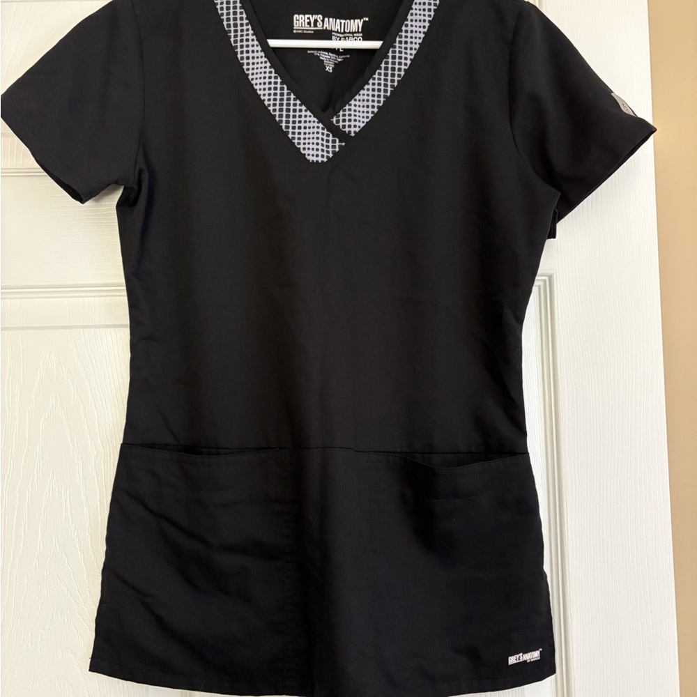 Grey's Anatomy Black Scrub Top